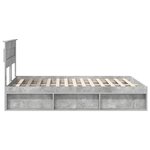 vidaXL Cadre de lit avec matelas Gris Béton 150 x 200 cm Pin massif