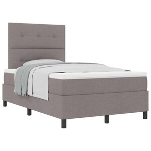 vidaXL Lit à ressorts avec coussin Taupe 120 x 190 cm tissu