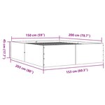 vidaXL Cadre de lit sans matelas sonoma gris 150x200 cm