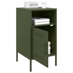 vidaXL Tables de chevet 2 Pièces vert olive 36x39x68 cm acier