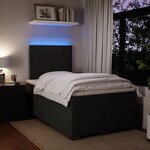 vidaXL Sommier à lattes de lit avec matelas Noir 120x200 cm Velours