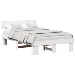 vidaXL Cadre de lit avec tête de lit Blanc 120 x 190 cm Pin massif