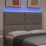 vidaXL Tête de lit avec des lumières à LED Réglable Taupe 144 cm tissu