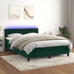 vidaXL Sommier à lattes de lit avec matelas LED Vert foncé 140x190 cm