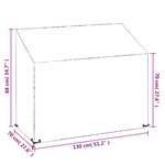 vidaXL Housses de banc de jardin 2 Pièces 8 œillets 130x70x70/88 cm PE