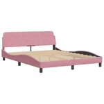 vidaXL Cadre de lit avec tête de lit Dover rose 160x200cm velours