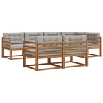 vidaXL Ensemble de canapés d'extérieur 8 pc Naturel et gris clair