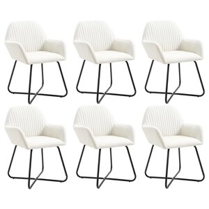 vidaXL Chaises à manger lot de 6 crème tissu