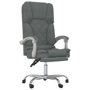 Fauteuil de massage inclinable de bureau informatique étude foncé tissu gris 02_0025388