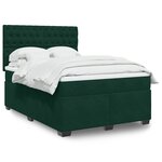 vidaXL Sommier à lattes de lit et matelas Vert foncé 140x190cm Velours
