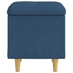 vidaXL Pouf de rangement avec coussin Bleu 40 x 40 x 45 cm tissu