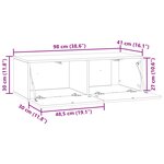 vidaXL Meuble TV mural Gris béton 98 x 41 x 30 cm Bois d'ingénierie