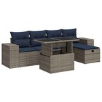 vidaXL Salon de jardin avec coussins 6Pièces marron résine tressée acacia