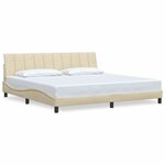 vidaXL Cadre de lit sans matelas crème 200x200 cm tissu