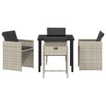 vidaXL Set de salon de jardin 5 pièces avec coussins gris clair en poly rattan