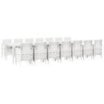 Ensemble de salle à manger de jardin 15 pièces avec coussins en poly rotin blanc