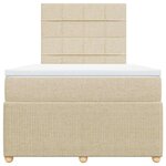 vidaXL Sommier à lattes de lit avec matelas crème 120x190 cm tissu