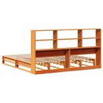 vidaXL Lit bibliothèque sans matelas cire marron 200x200cm bois massif