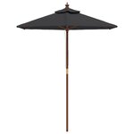vidaXL Parasol de jardin avec mât en bois noir 196x231 cm