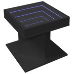 vidaXL Table basse avec LED noir 50x50x45 cm bois d'ingénierie