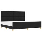 vidaXL Cadre de lit avec tête de lit Noir 200 x 200 cm tissu