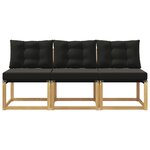 vidaXL 3 pc Sofa de milieu extérieur Blanc