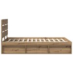 vidaXL Cadre de lit Chêne artisan 120 x 190 cm Bois de pin massif