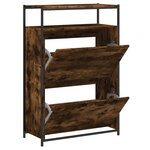 vidaXL Armoire à chaussures chêne fumé 75x34x112 cm bois d'ingénierie