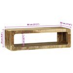 vidaXL Meuble TV 80x30x25 cm Bois massif Bois de manguier rugueux