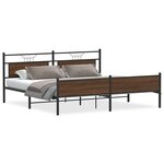 vidaXL Cadre de lit en métal sans matelas chêne marron 200x200 cm