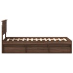 vidaXL Cadre de lit avec tête de lit Chêne brun 75 x 190 cm Pin massif