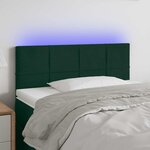 vidaXL Tête de lit à LED Vert foncé 80x5x78/88 cm Velours