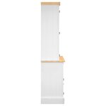 vidaXL Buffet haut Corona blanc 112x43x196 cm bois massif pin mexicain