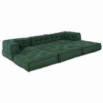 vidaXL Unité de canapé modulaire 3 Pièces Vert Tissu