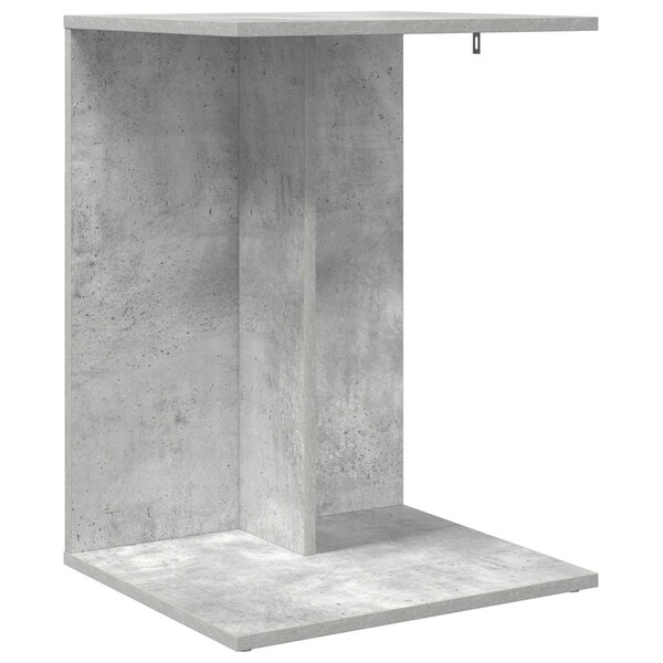 vidaXL Table d'appoint Gris béton 45 x 40 x 62 5 cm Bois d'ingénierie