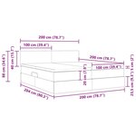 vidaXL Lit de rangement LED avec matelas Noir 200 x 200 cm Velours