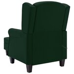 vidaXL Fauteuil de massage avec repose-pied vert foncé tissu