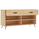 vidaXL Banc à chaussures chêne sonoma 102x35x55 cm bois d'ingénierie