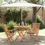 vidaXL Ensemble de Bistro Pliable 3 Pièces en Teck