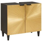 vidaXL Armoire d'évier avec étagère Noir et or 62 x 33 x 58 cm