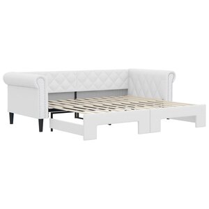 vidaXL Lit de jour avec gigogne sans matelas blanc 90x200 cm