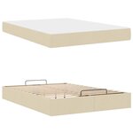 vidaXL Cadre de lit avec stockage Crème 160 x 200 cm tissu