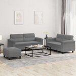 vidaXL Ensemble de canapés 3 Pièces coussins gris foncé tissu microfibre