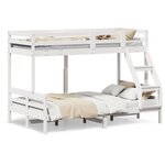 vidaXL Lit superposé sans matelas 90x200/120x200 cm blanc bois massif