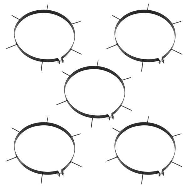 vidaXL Colliers aérateurs de pelouse 5 Pièces avec pointes Ø 30 cm fer
