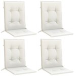 vidaXL Coussins de chaise à dossier bas lot de 4 crème mélangé tissu
