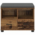 vidaXL Banc d'entrée avec coussin Bois ancien 60 x 38 x 46 cm