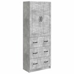 vidaXL Ensemble de Meubles 2 Pièces Gris béton 66 x 34 5 x 87 cm