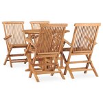 vidaXL Ensemble à manger d'extérieur pliable 5 Pièces Bois solide de teck