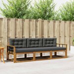 vidaXL Ensemble de canapés d'extérieur 3 pc Naturel et Anthracite